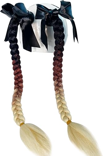 2 piezas de casco de coleta de motocicleta, cola de caballo, casco de bicicleta, trenzas de pelo utilizadas para cualquier cascoventosa diseño