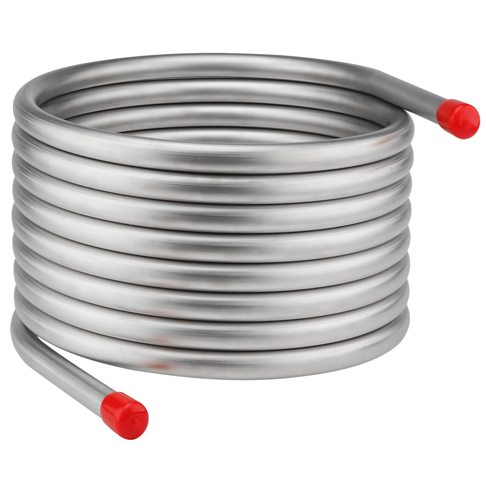 Vigorous Wort Chiller, 3/4" x 25 Ft Food Grade 304 Stainless Steel Coil, Water Chiller for Ice Bath Beer Brewing Tubing Coil, Stainless Steel Immersion Chiller