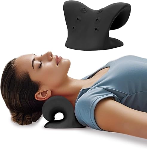 Miniatura 10 de Estirador de cuello con terapia magnética de acupresión para aliviar el dolor, relajante de cuello y hombros, almohada quiropráctica, restaurar la