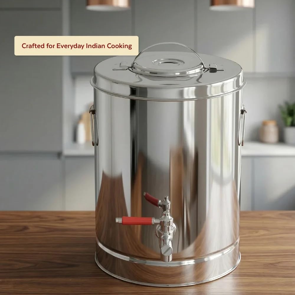 MAHAA Stainless Steel Tea Urn - Keep Chai Hot! -3 MAHAA Stainless Steel Tea Urn - Keep Chai Hot! -3