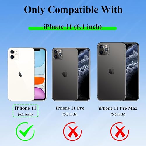 Miniatura 7 de Fiyart Funda magnética diseñada para iPhone 11 compatible con carga inalámbrica MagSafe, bonita funda de teléfono con diseño de mariposa y protector