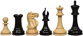 شيسبازار مجموعة شطرنج خشبية ثقيلة الوزن جديدة من ستونتون من خشب الأبنوس الأصلي و Boxwood 4 Extra Queens