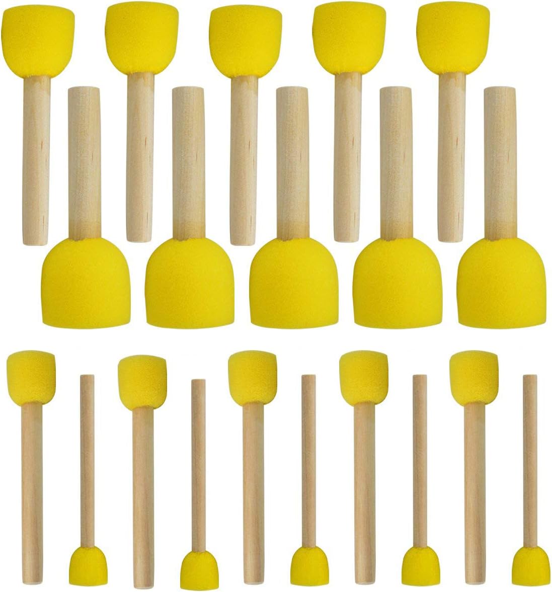 WAFJAMF WAF 20-Pieces Assorted Size Round Sponges Brush Set, Paint Tools for Kids