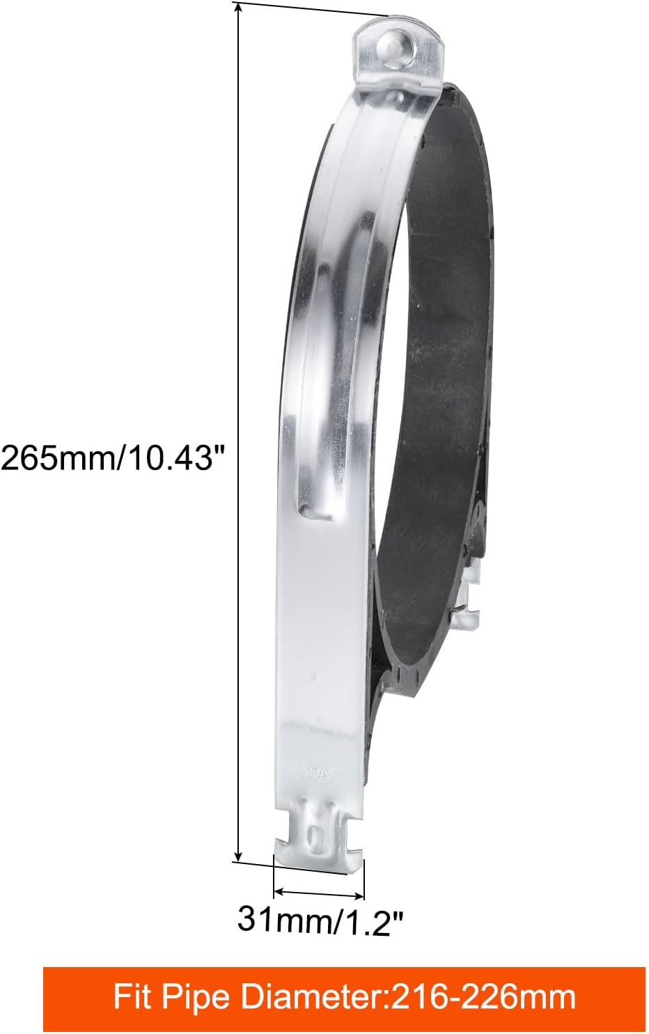 uxcell Rubber Cushion Strut Clamp 4Pcs 8" Cushioned Clamp Strut Rigid Steel Pipe Clamp for Mounting PEX Pipe Tubing to Strut Channels Use