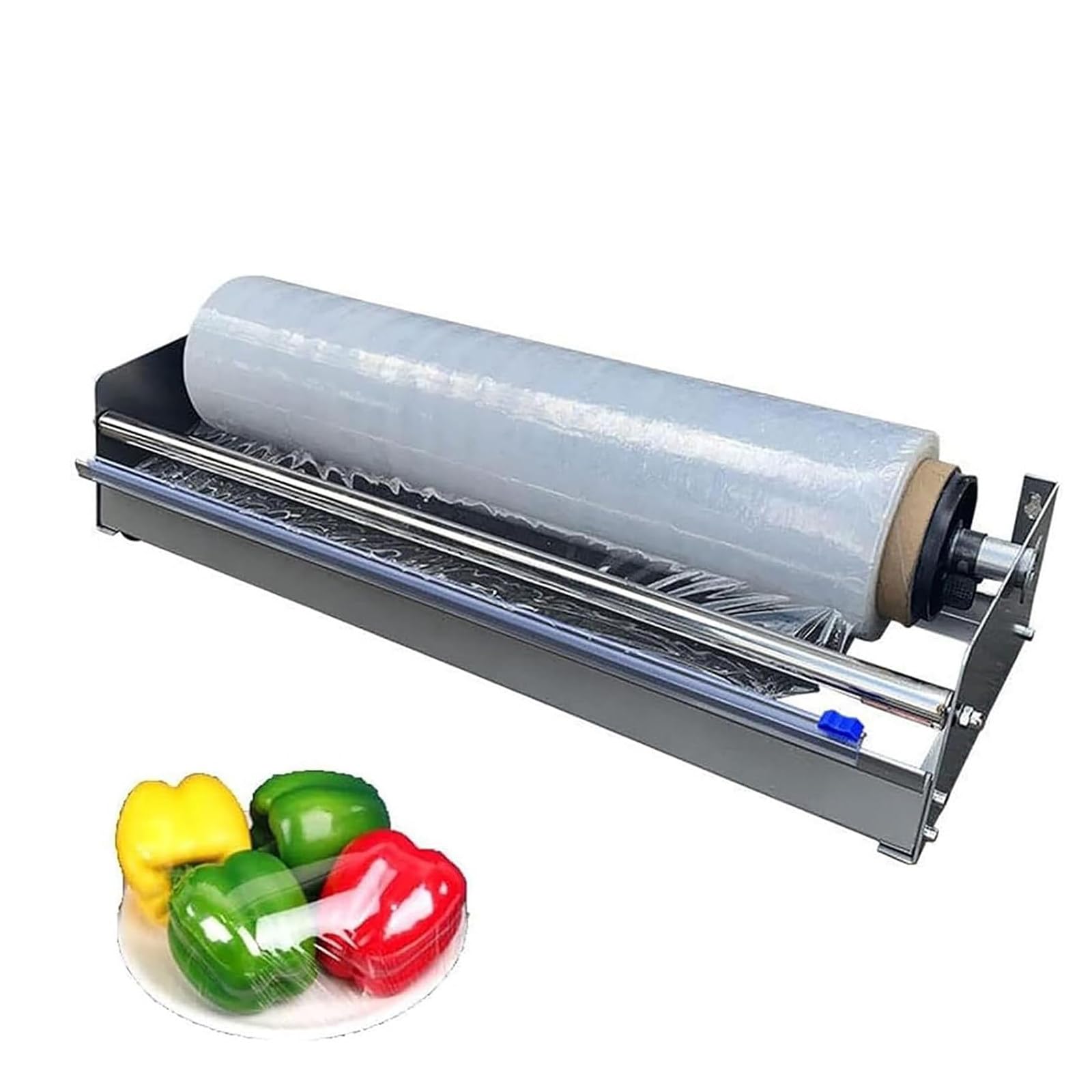 Zsetg Multicolor Manual Stretch Wrapper, For Films Less Than 19.5 Inches Wide, With Cutter, Small Tabletop Baler, Stainless Steel Housing, Suitable For Food, Fruit Trays And Small Packages, Without Film