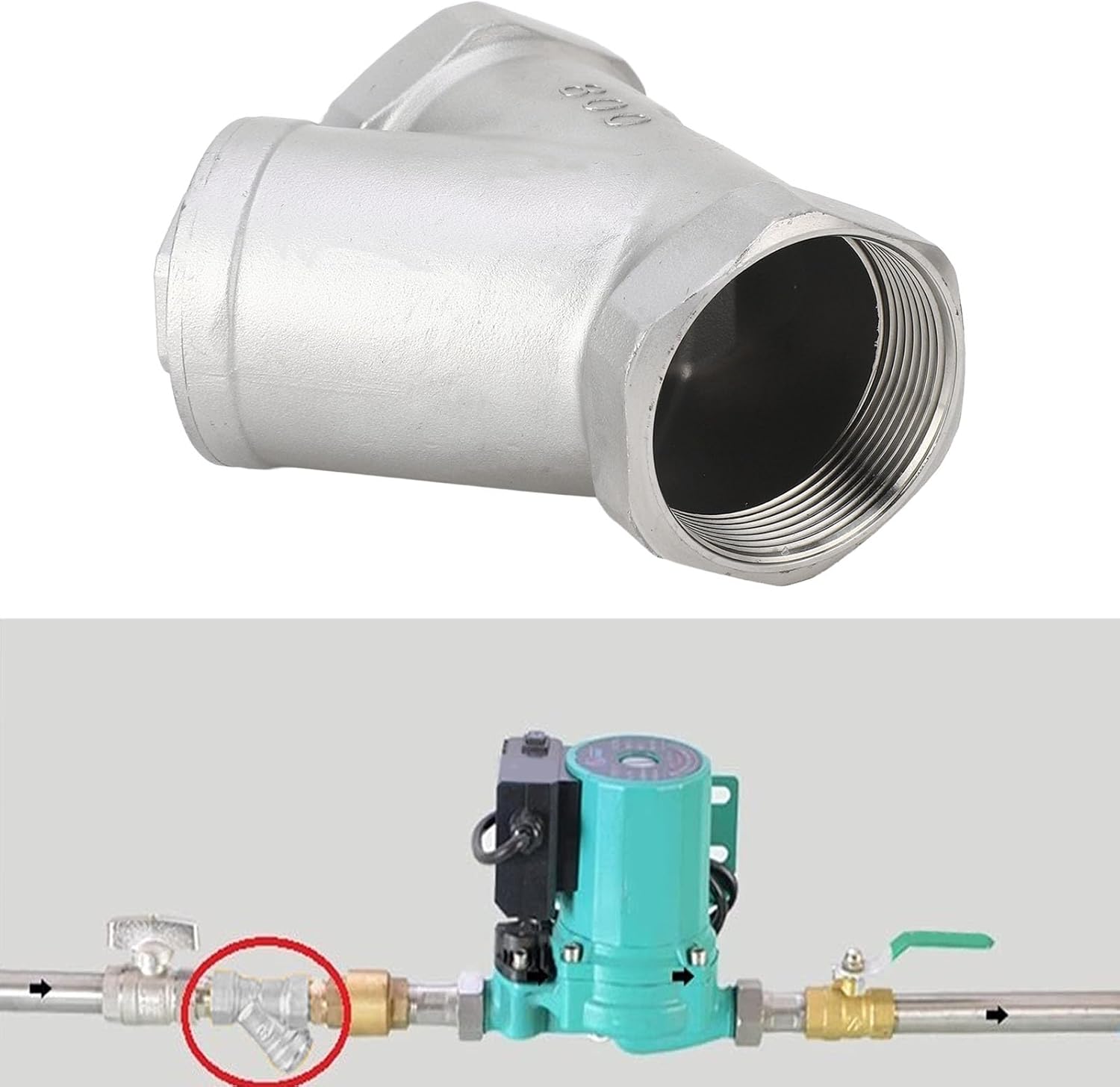 2in Y Strainer,industrial plumbing Y strainers Valve Y Strainer DN50 Stainless Steel Y Type Strainer Filter Accessory for Water Oil Gas