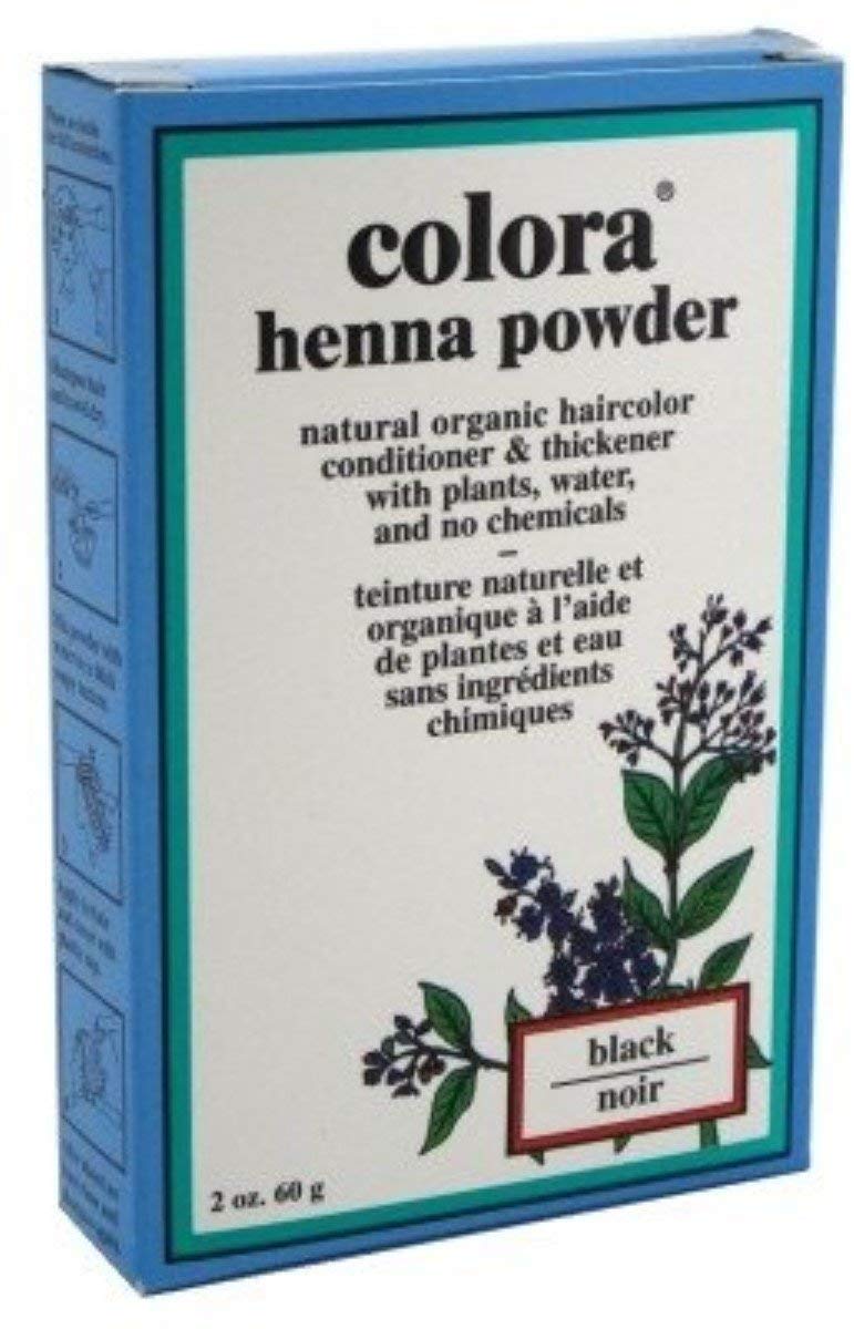 Colora Henna Powder Hair Color Black, 2 oz (Pack of 9)