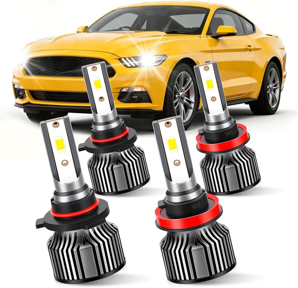 For Ford EcoSport 2018 2019 2020 High Beam & Low Beam Headlight Bulbs,Plug And Play,6000K White Plug&Play Pack of 4