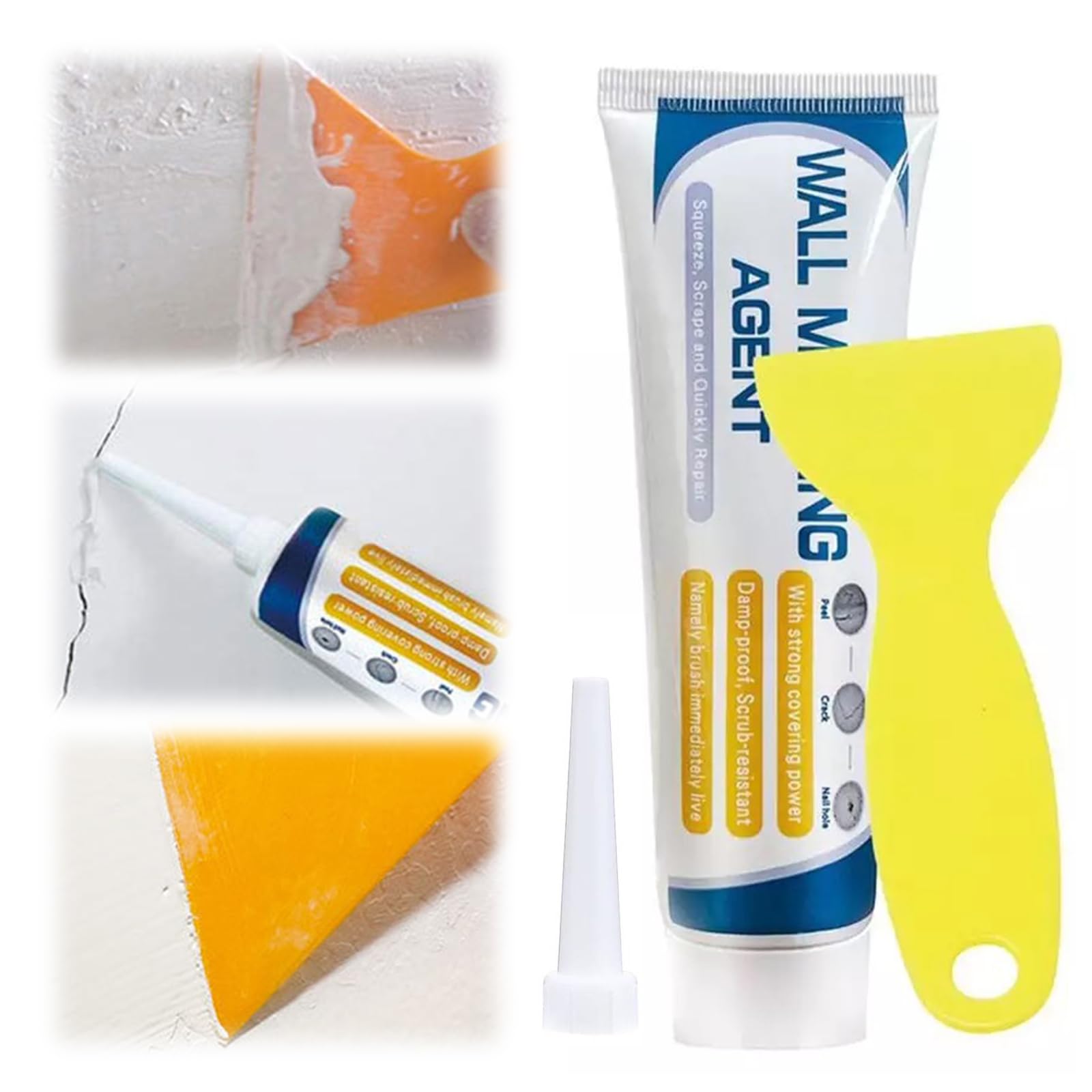 Wandreparaturset mit haftender Spachtelmasse for Risse & Löcher, schnelle & einfache Wandreparatur