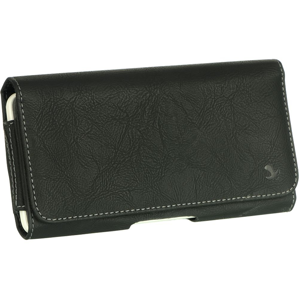 LPLGGFLU8HBK Galaxy Mega 6.3 GT-I9200 Folio Flip Furry Leather Belt Clip Case Cover, Black