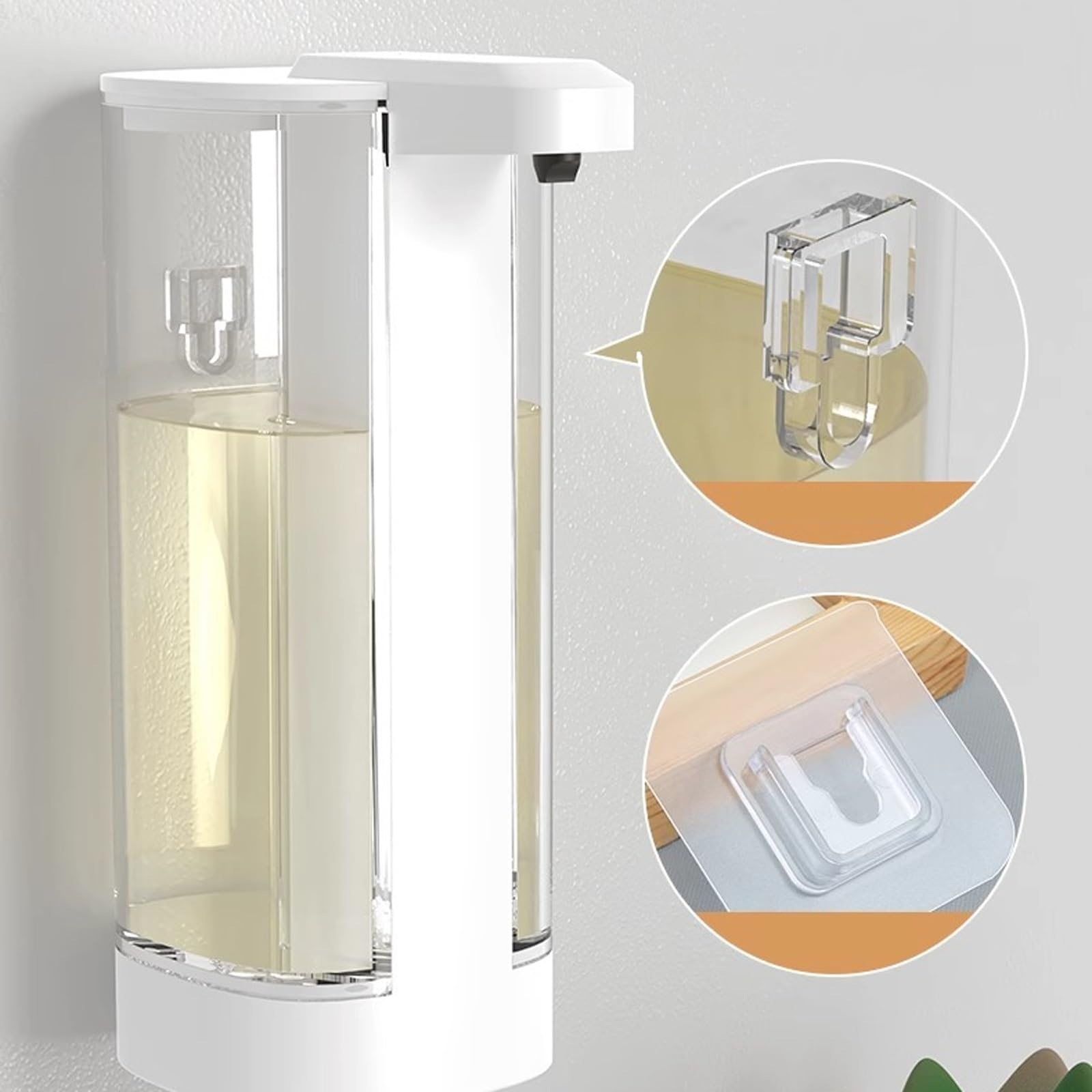 Dozownik mydła do rąk, automatyczny dozownik mydła, bezdotykowy dozownik mydła do naczyń, 500 ml, 4 regulowane poziomy mydła, dozownik płynu do łazienki, kuchni