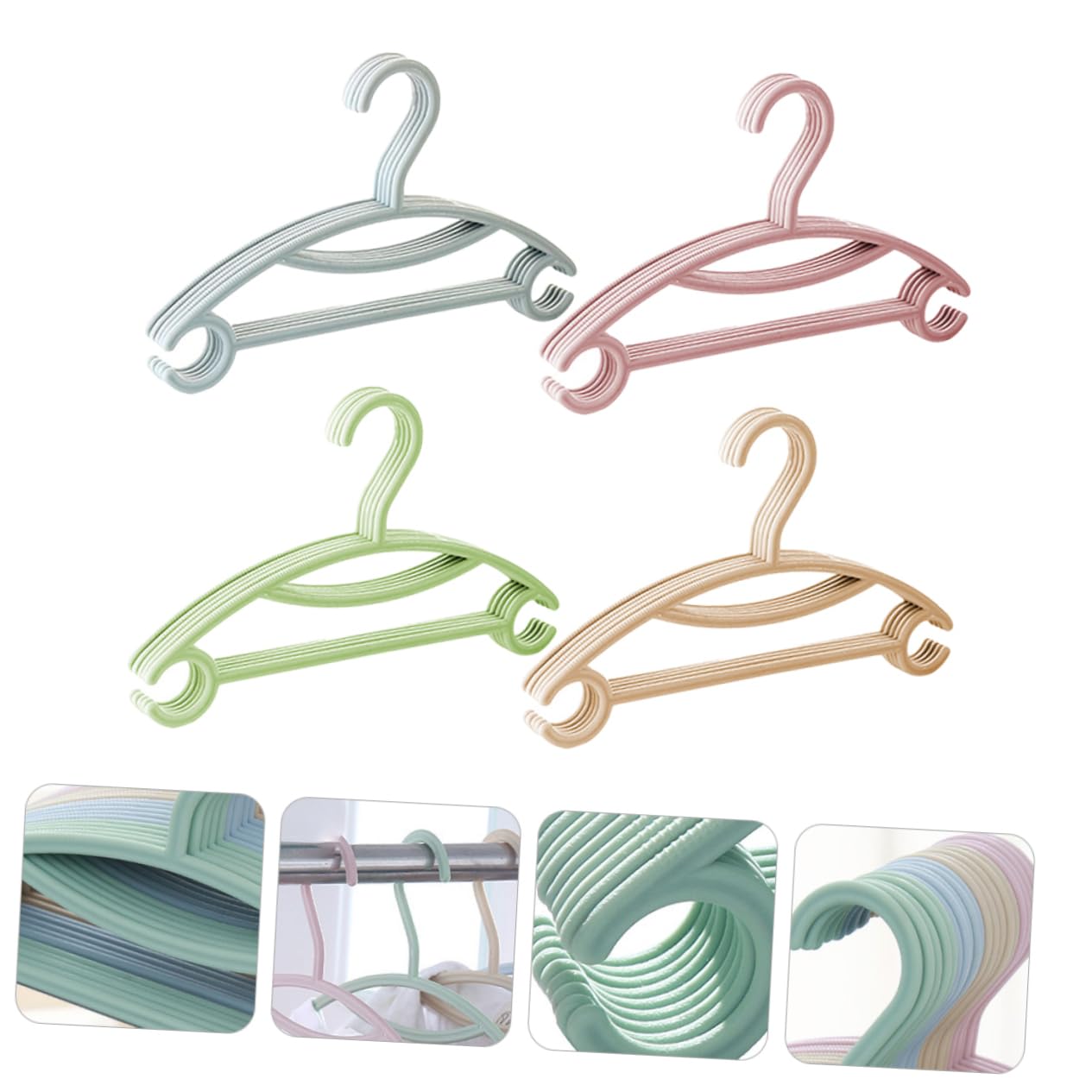 Luxshiny 20stücke Kleiderbügel für Babykleidung Stabile Haken für Kinderbekleidung rutschfeste Gepäckbügel Formschwere Kleiderbügel ohne Abdrücke für Schrankorganizer