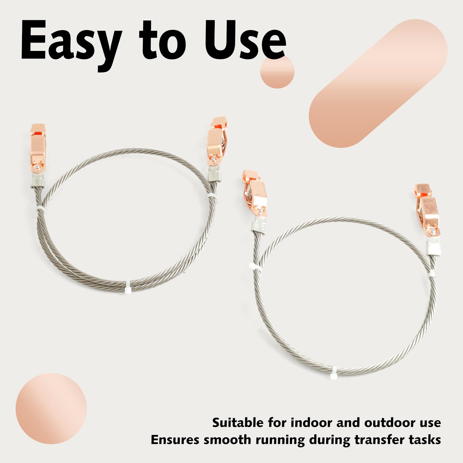 Paquete de 2 cables de unión flexibles de 3 pies con clips de