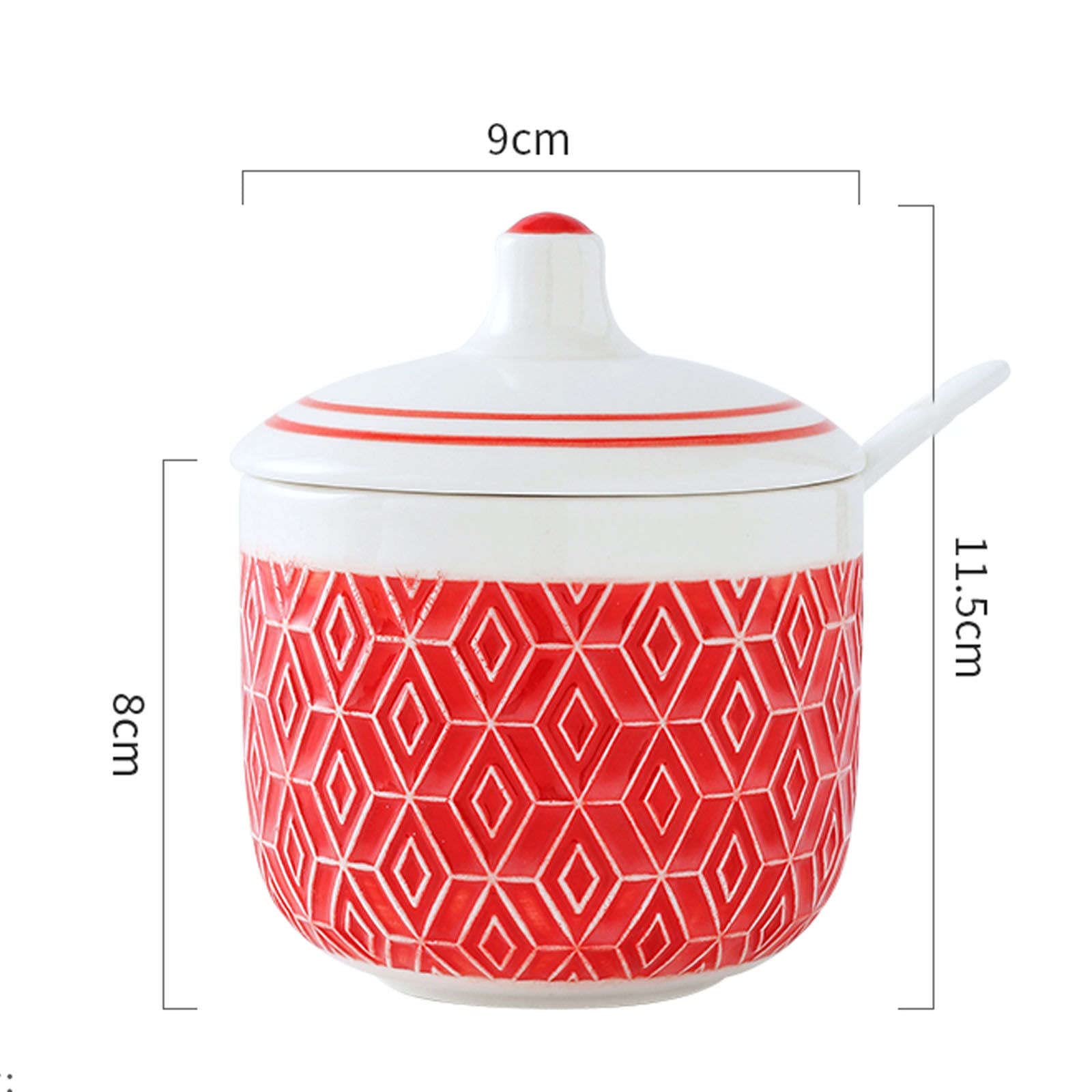 Taza de azúcar Azucarero de cerámica,Azucarero de cerámica con tapa,Azucarero azul con tapa,Tarro de almacenamiento de azúcar,Tarro de especias for recipiente de azúcar,Bote de condimento for salero d