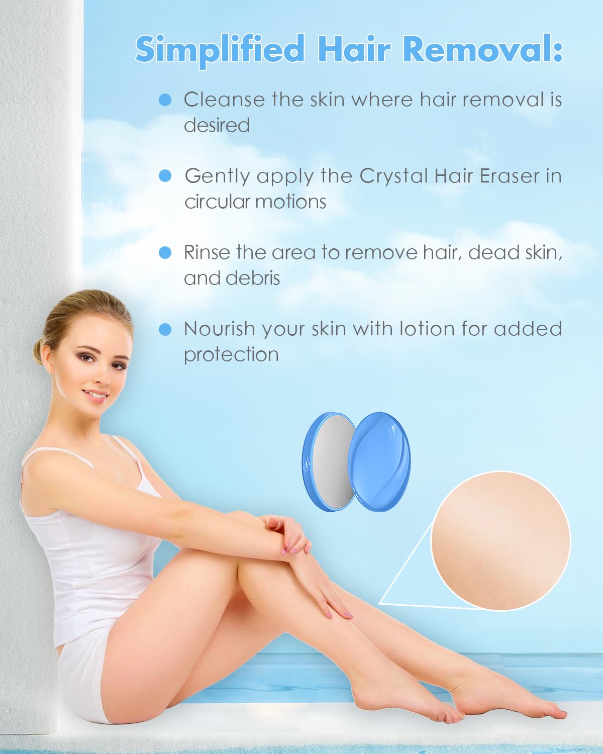 Crystal Hair Eraser for Women and Men Reusable Crystal Hair Remover, Portable Magic Hair Removal Device - Image 4