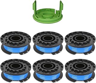 Eyoloty 29092 29252 String Trimmer Line Replacement 16ft 0.065” for Greenworks 21302 21332 21342 20V 24V 40V Single Line String Trimmer with 3411546A-6 Cap Covers Parts Auto-Feed String Edger (6+1)