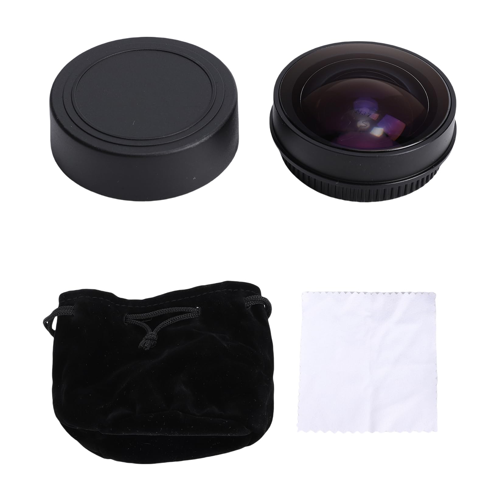 Zunate Obiettivo per Fotocamera Fisheye 0,2X con Effetto Grandangolare per gli Appassionati di Fotografia Vetro Ottico in Lega di Alluminio 37mm