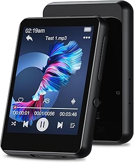 32GB MP3 Player with Bluetooth 5.0, Full Touch Screen MP3 and MP4 Player, Kids MP3 Player Portable Speakers Music Player Support FM Radio Recording Max Support TF Card 128GB(Black)
