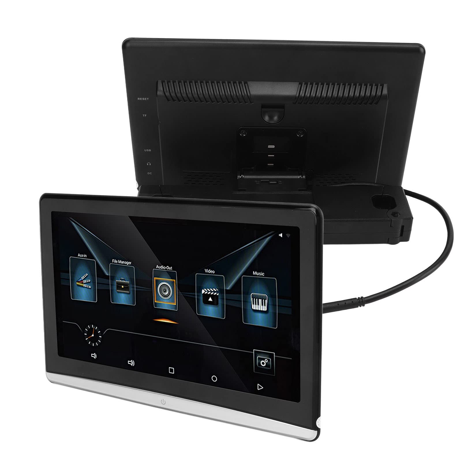 Fockety Lecteurs Vidéo à Double Appuie-tête de 10,6 Pouces avec WiFi,Lecteur DVD de Voiture Multimédia à écran Tactile 4K HD Moniteurs de Télévision pour Siège Arrière avec USB, HDMI et FM