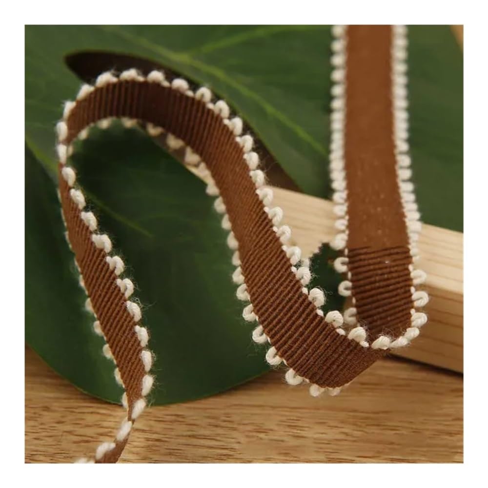 10 iarde 10mm/25mm/40mm nastro bianco con bordo solido fai da te accessori for confezioni regalo bouquet decorazione for feste di nozze(Coffee,40mm)