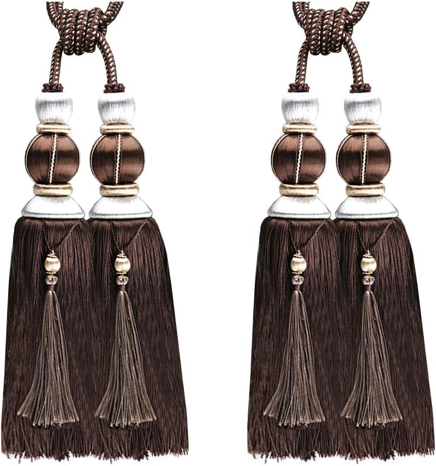 EleCharm 1 Pair European Large Curtain Tassel Rope Tassel Cord Tie Back (Navy Blue)