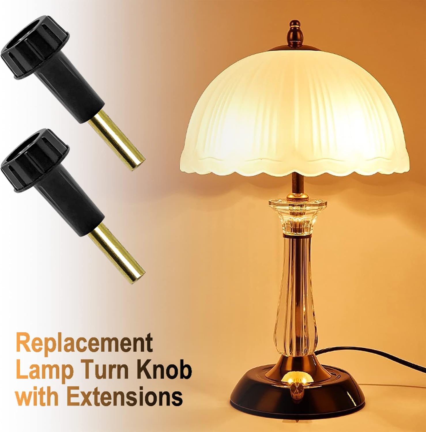 ECUDIS Pack of 6 On/Off Replacement Light Lamp Turn Switch Knobs with 1/2" Extensions, Black