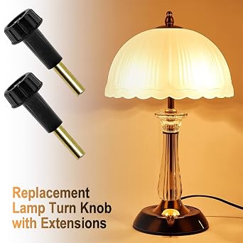 ECUDIS Pack of 6 On/Off Replacement Light Lamp Turn Switch Knobs with 1/2 Extensions, Black