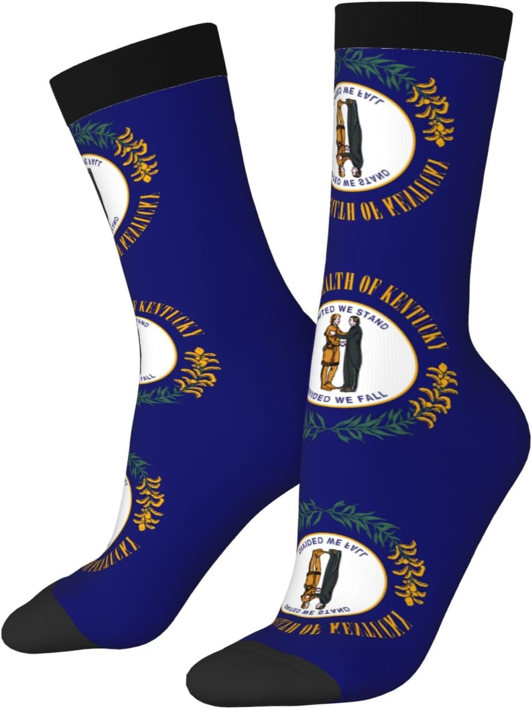 Kentucky State Flag Unisex Crew Work Cushion Socks Long Athletic Running Socks Workout Breathable Socks