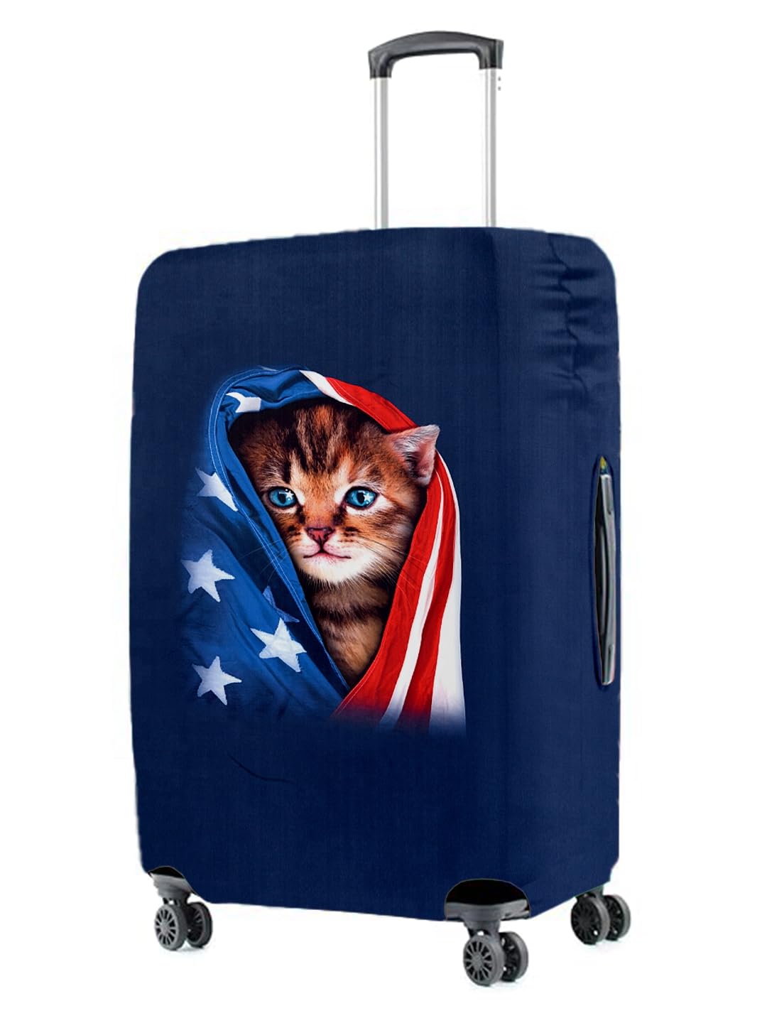 Cortina Abstract Design 65 Cm 24 Inch Polyester-Spandex Eco-Friendly Hard-Sided 4 Wheels Spinner Travel Suitcase Protective Cover Luggage Protectors Anti Scratch Pack Of 1 (Blue 11)-image-48