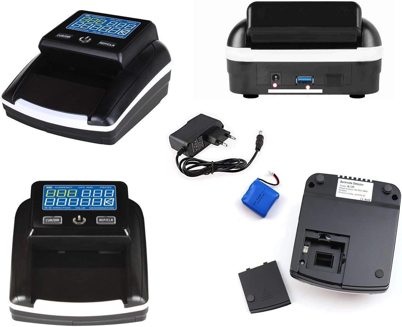 RILEVATORE BANCONOTE SOLDI FALSI PORTATILE AGGIORNABILE CON USB RILEVA E CONTA SOLDI VERIFICA BANCONOTE EURO FALSI CONTABANCONOTE CON BATTERIA RICARICABILE CONTA BANCONOTE