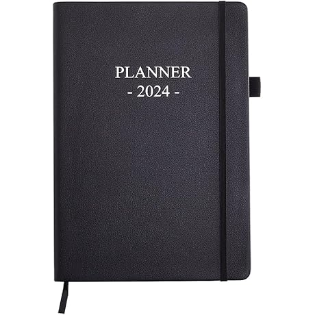 2024 Weekly and Monthly Planner - 7x9 Vegan Leather Hardcover
