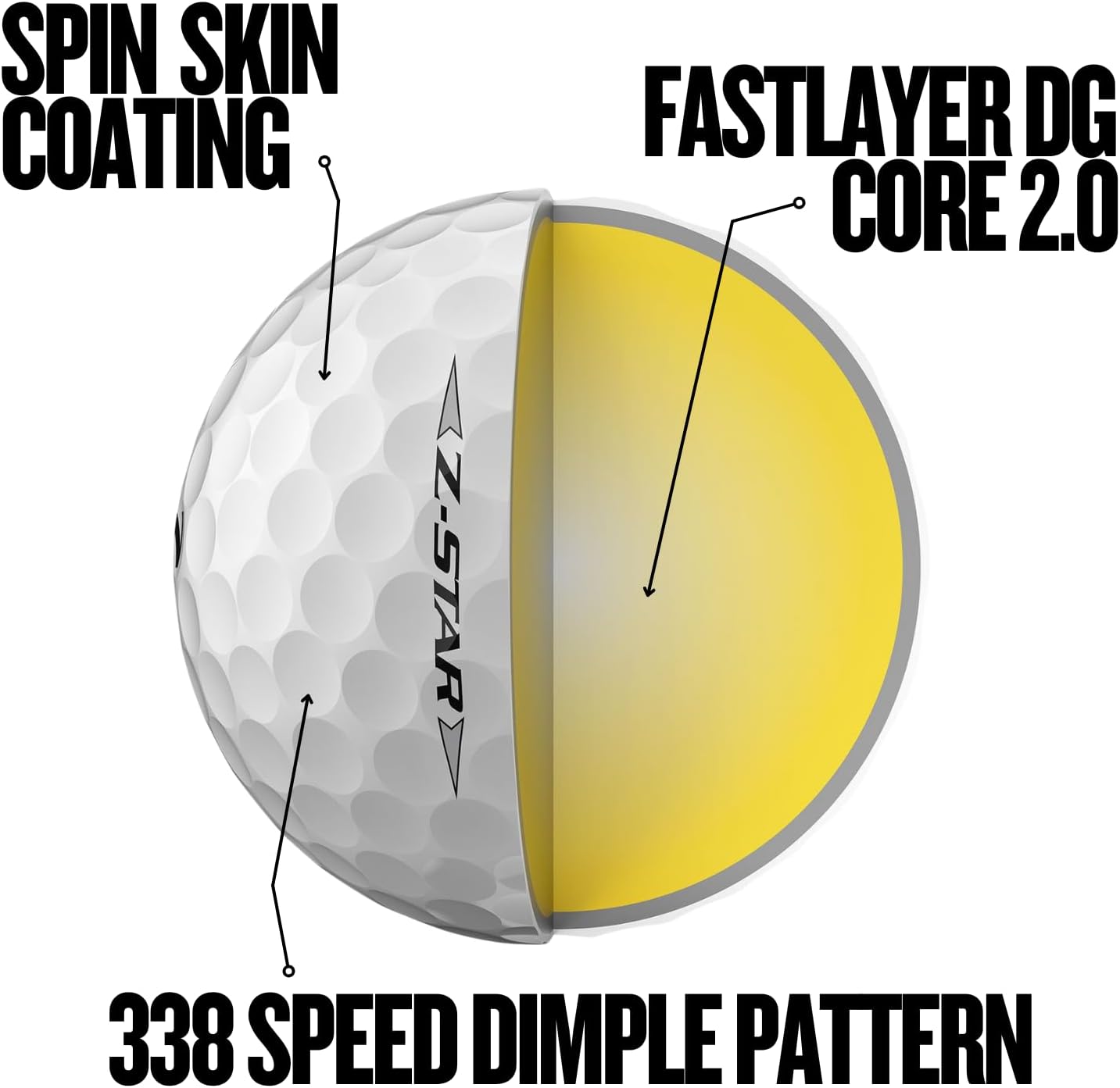 ボール Srixon Z-Star 9 ゴルフボール ホワイト (36個パック)