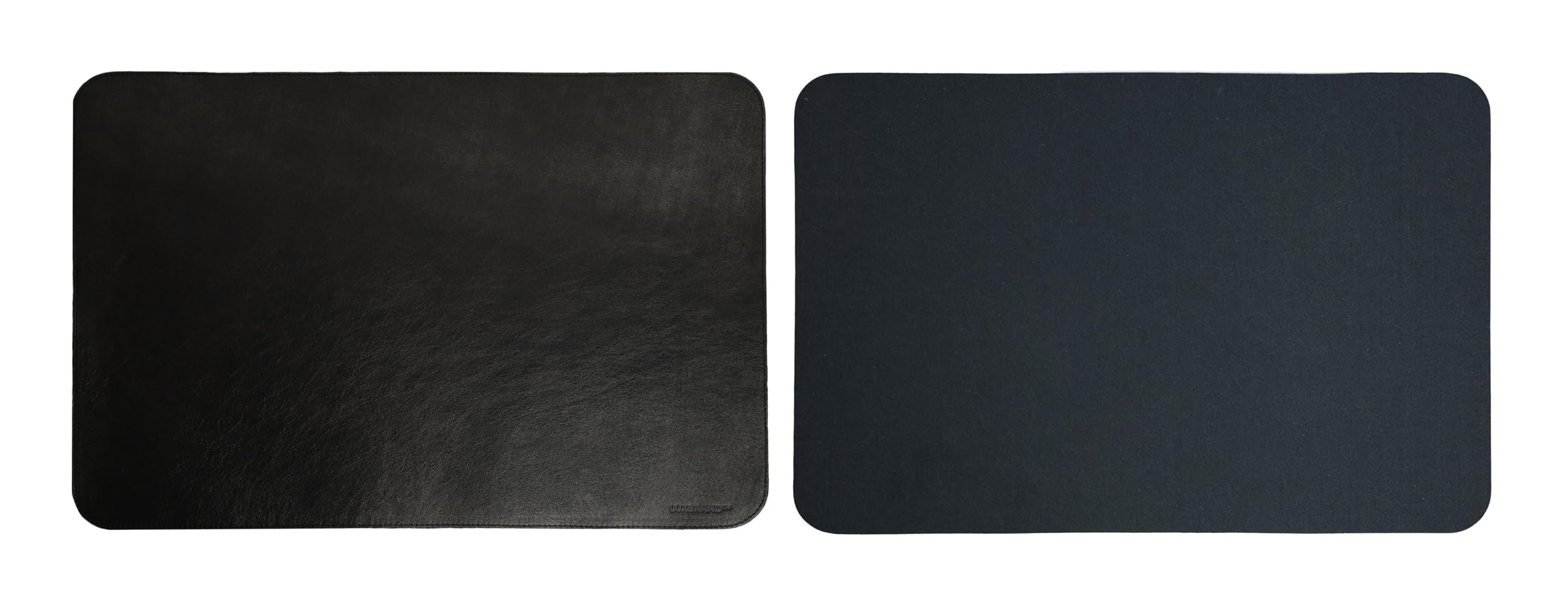 Set Tappetini Da Scrivania In Vera Pelle - XXL Per Tastiera E Mouse, Made In Italy (Nero) - Foto 8