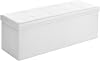 Songmics Stool 120 Liters, Storage Box, Stool, Foldable, Load Up to 300 Kg, Synthetic Leather Cover, Upholstered, White Lsf702