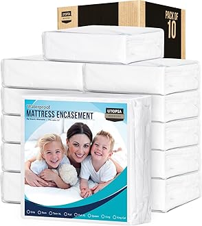 Utopia Bedding Zippered Mattress Encasement Queen Size (Pack of 10), 100% Waterproof, Dust Mite and Bed Bug Proof Mattress Protector, Absorbent 6-Sided Mattress CoverOEKO-TEX STANDARD 100