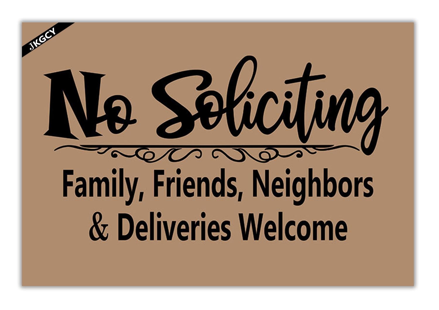 JKGCY Funny Welcome Doormat Warming Gift No Soliciting Family Friends Neighbors Floor Mat Welcome No Soliciting Sign Mats for House 23.6" x 15.7"