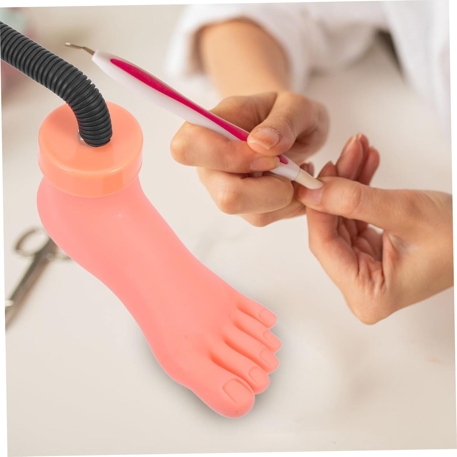 VICASKY Professional Nail Art Practice Foot Model Elastic Nail Training Tool Perfect for