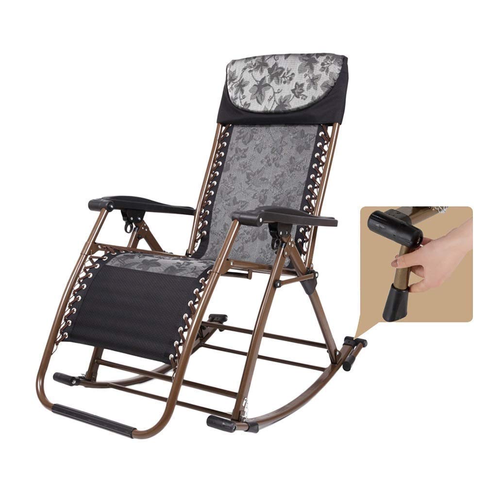Chaise longue de jardin sans gravité avec bascule ergonomique et dossier réglable