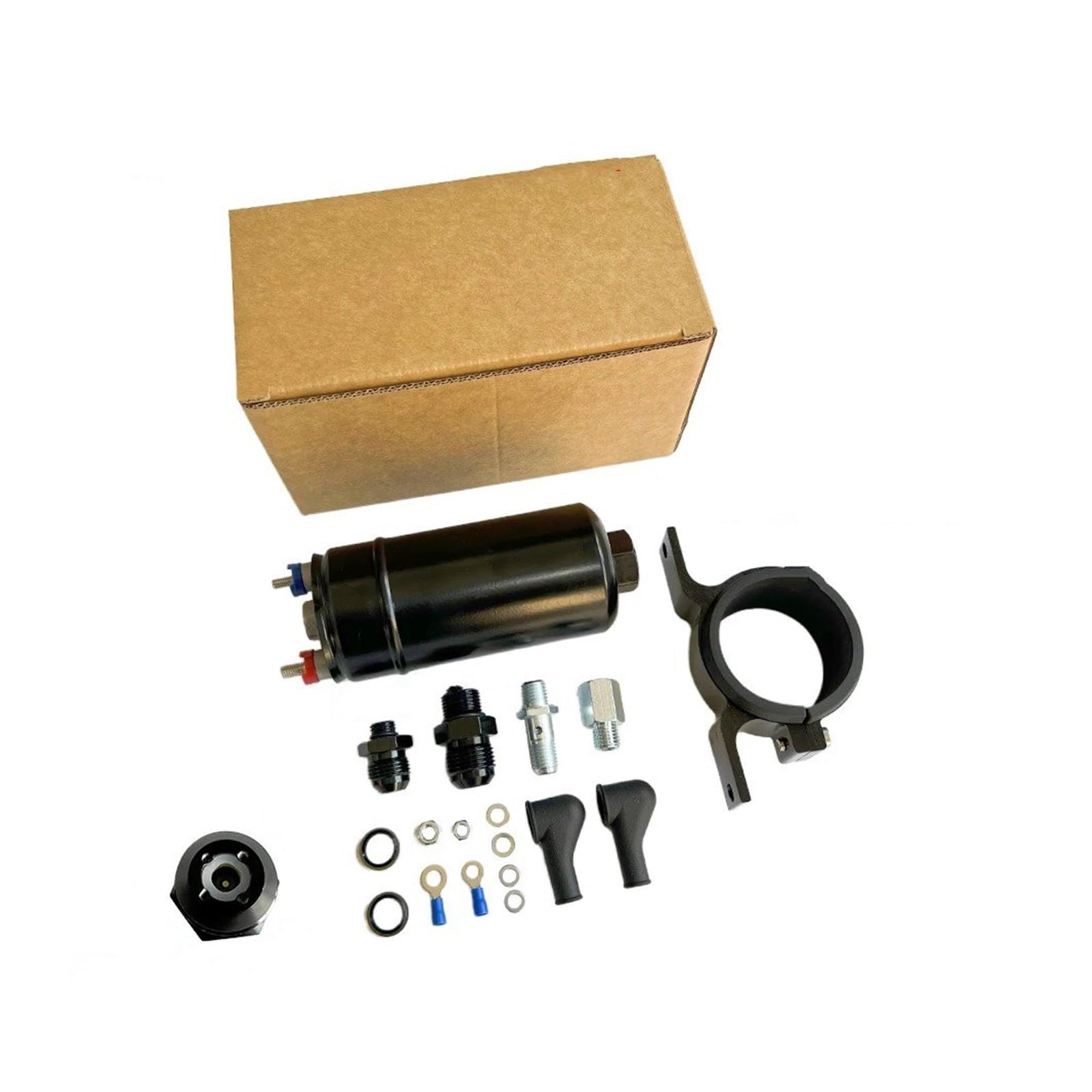 Elektrische Inline Kraftstoffpumpe 380LPH Inline Externe Kraftstoffpumpe 10AN Einlass + 8AN Mit Rückschlagventil Auslass 044 Vavle 0580254044 Rennwagen-Modifikation(NP6006B-8AN-10AN-044)