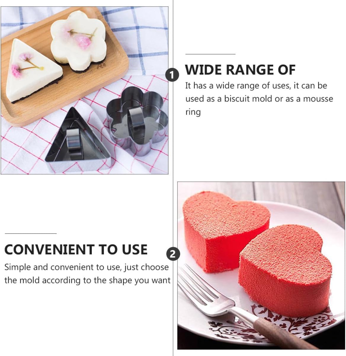 5Pcs Stainless Steel Cake Cookies Moulds for Kitchen Baking image 3