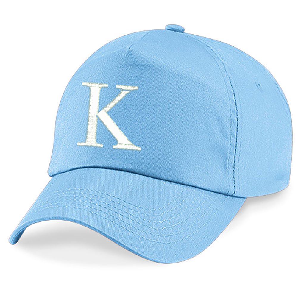 4sold Childrens Embroidery Cotton Summer Sun Hat Children School Kids Caps Hat Sport Alphabet A-Z Girl Adjustable Baseball Cap Blue