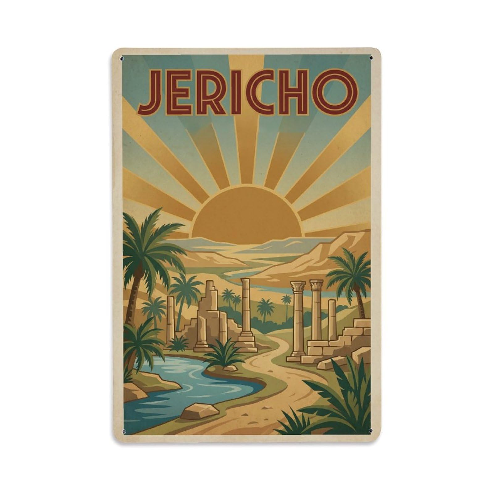 Metal Tin Sign Travel Retro Jericho
