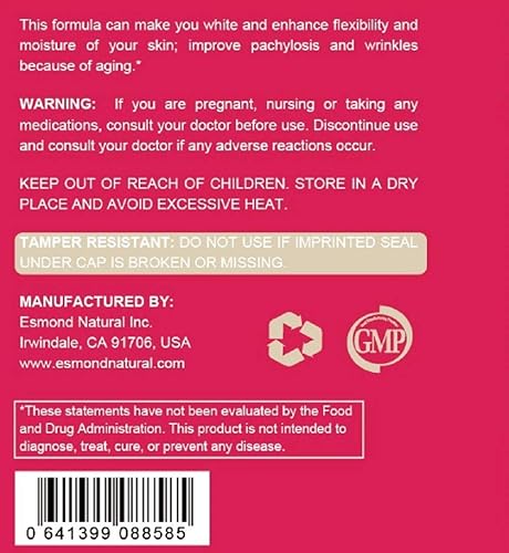 Miniatura 2 de Cápsula blanqueadora de la piel (repara, mejora y protege la piel), GMP, producto natural certificado Assn, fabricado en Estados Unidos - 60 cápsulas