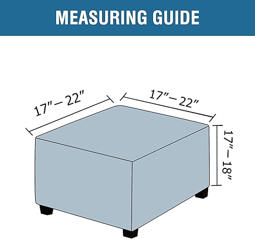 Vista 87 de H.VERSAILTEX Funda otomana elástica, funda otomana redonda, cubierta de almacenamiento otomana, funda protectora de muebles para reposapiés, ajuste