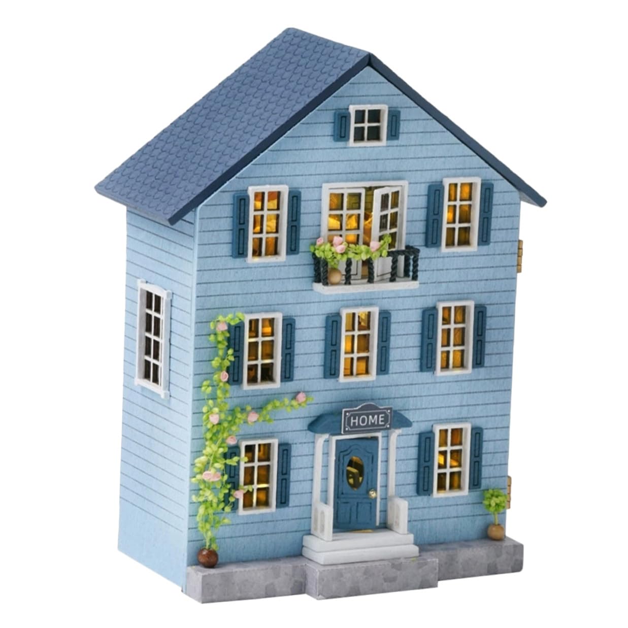 Kit per Casa delle Bambole in Miniatura in Legno con Mobili Set Fai da Te Robusto e Portatile per Decorazioni Natalizie e Lavoretti Creativi Regalo per e Appassionati