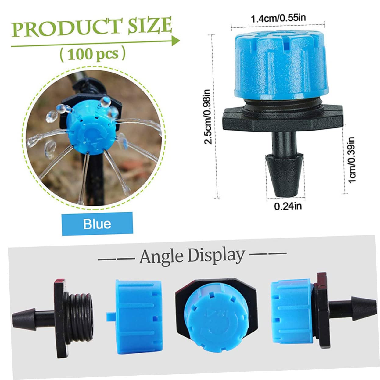 HEMOTON Irrigation Dripper Set 100pcs 8 Holes Garden Soaker Hose Drip Emitters for Drip Irrigation System