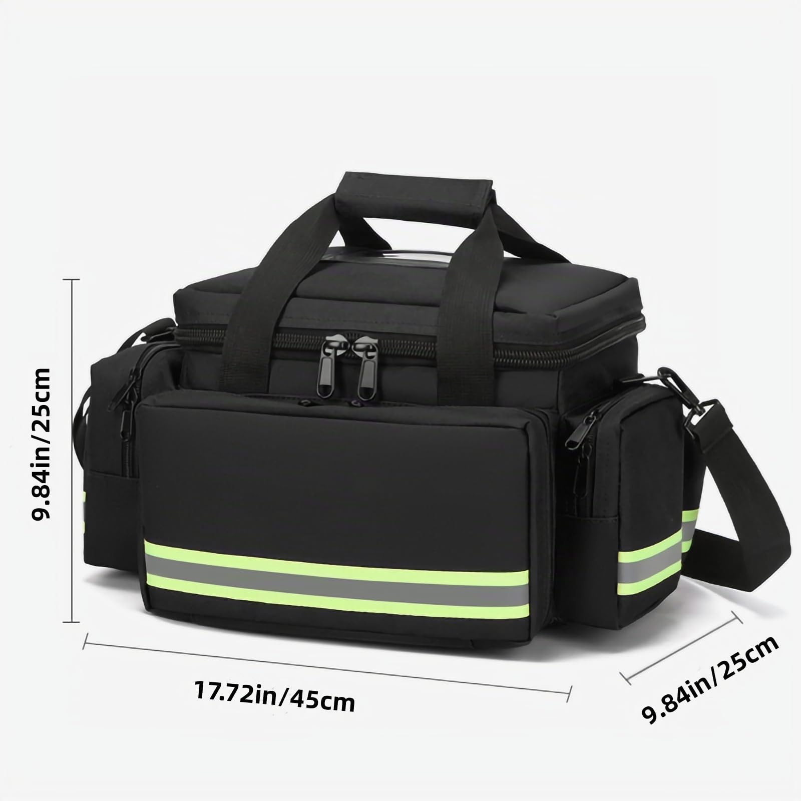 Bolsa vacía para traumatismos médicos de emergencia, bolsa de primeros auxilios grande de lujo con separadores desmontables, ideal para EMT, EMS, cuidado de la salud en el hogar, Black, One