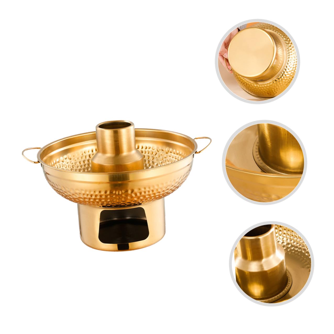 Pentola Per Fonduta Dessert in Acciaio Inox 20 Cm Fondo Rapido Conduzione Calore, Bordi Arrotondati Sicuri, Pentola Multiuso Per Cucina e Ristorante, Monodose Per Cioccolato e Formaggi