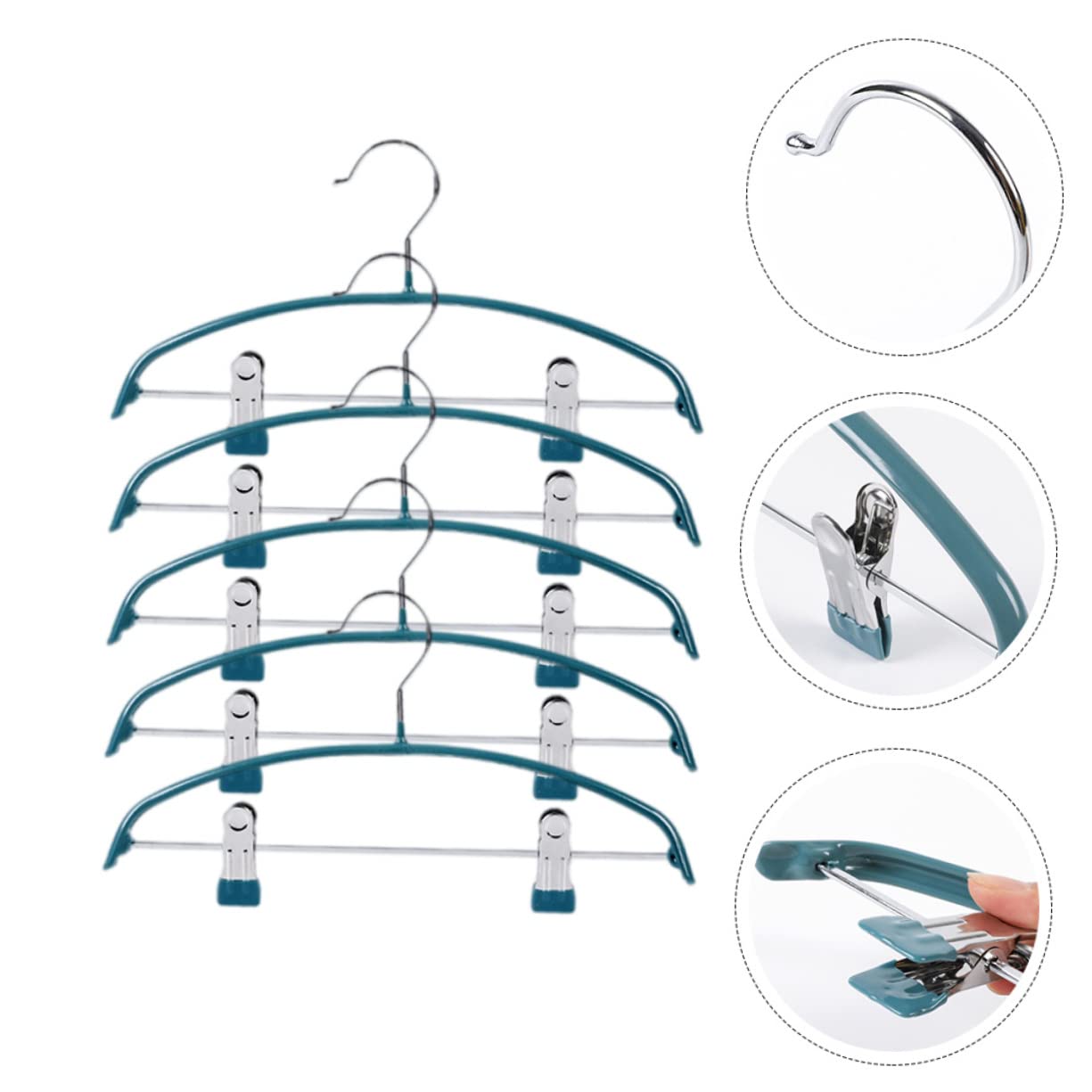Ciieeo 5 pezzi Grucce Antiscivolo Semi per Adulti Appendini Pratici per Gonne e Pantaloni Design Resistente Allacqua e Vento per Armadio