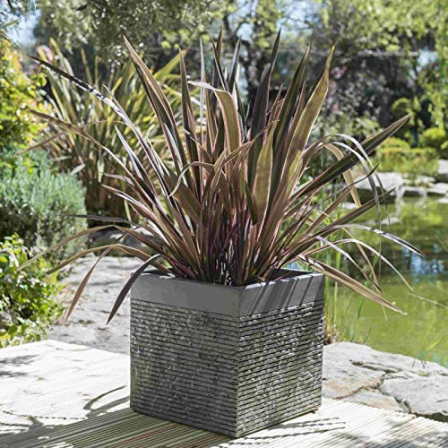 Primrose Garden Light Grey Fibrecotta Brick Square Planter Pot Large 40cm (15.7in)
